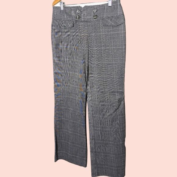 Vintage Glen Plaid Low Rise Straight Leg Stretch Trousers size 11 - Picture 1 of 13